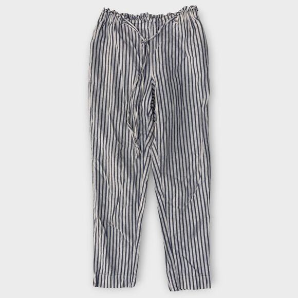 BLL BeachLunchLounge Small Blue Stripe Pants Linen Cotton Blend - Picture 2 of 9